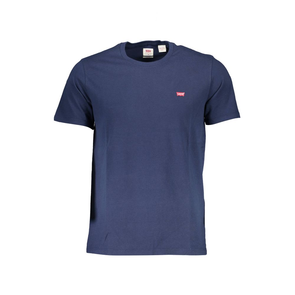 Blue Cotton Men T-Shirt