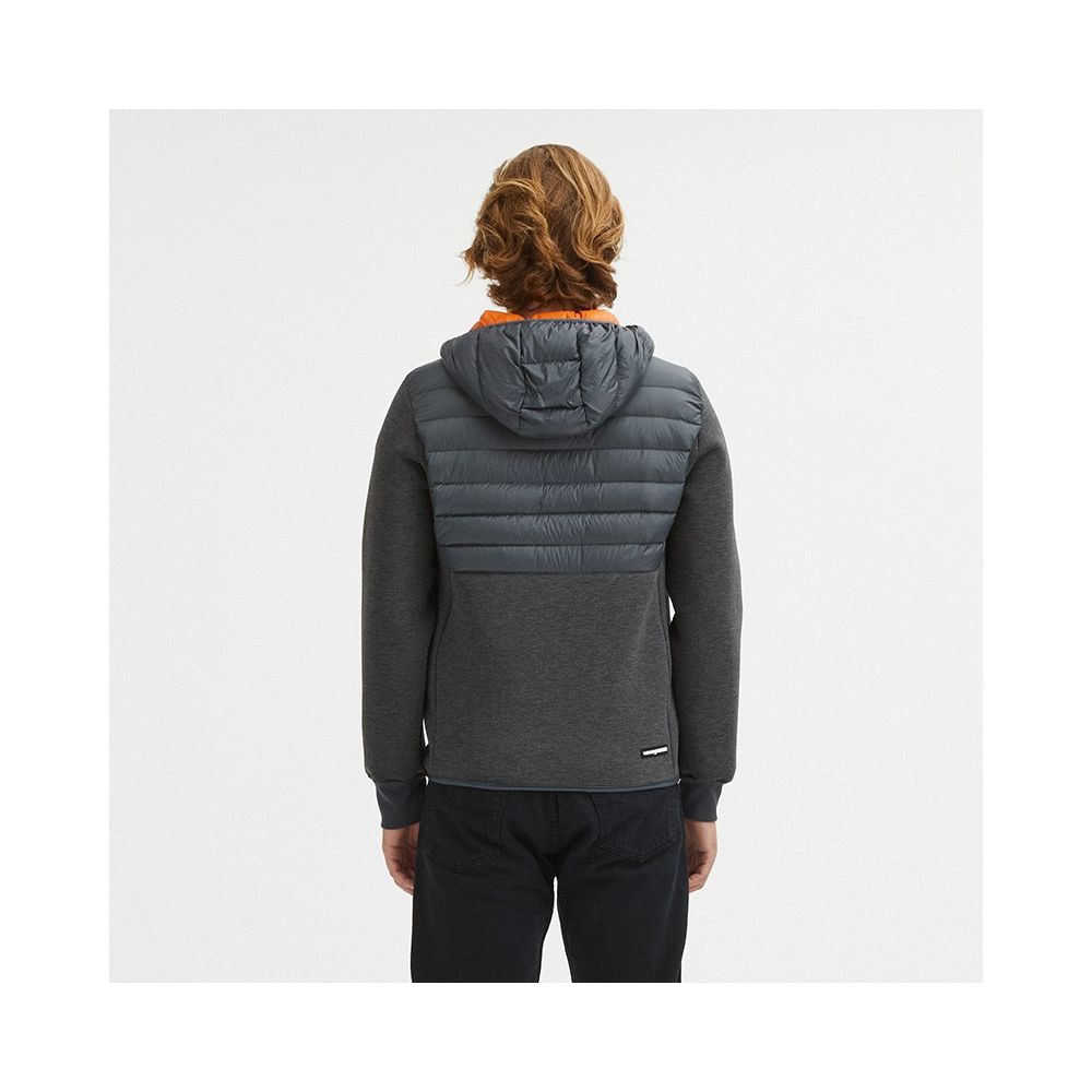 Elegant Grey Goose Down Puffer Jacket