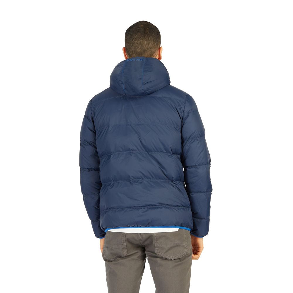 Blue Nylon Men Jacket