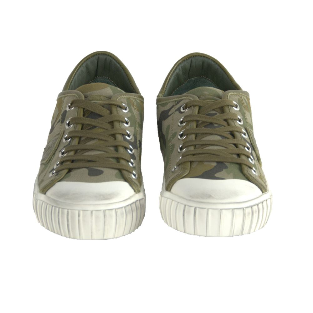 Buy Gare L U Bandes Camou Vert Leather Sneakers by Philippe Model