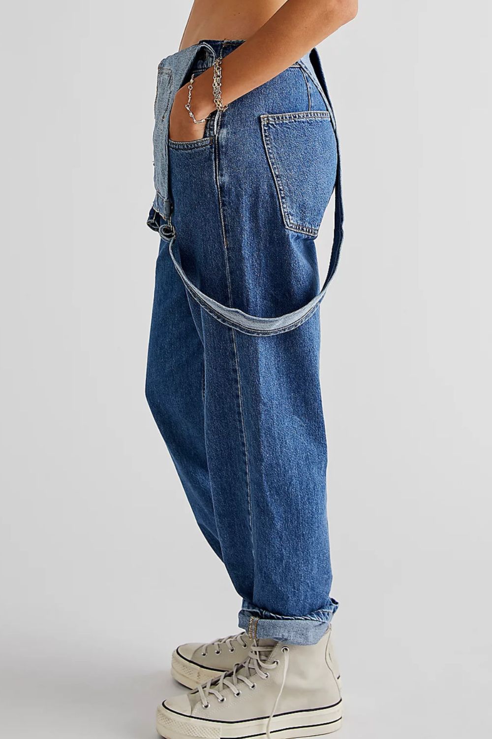 Buy Wide Strap Square Neck Denim Overalls by Faz