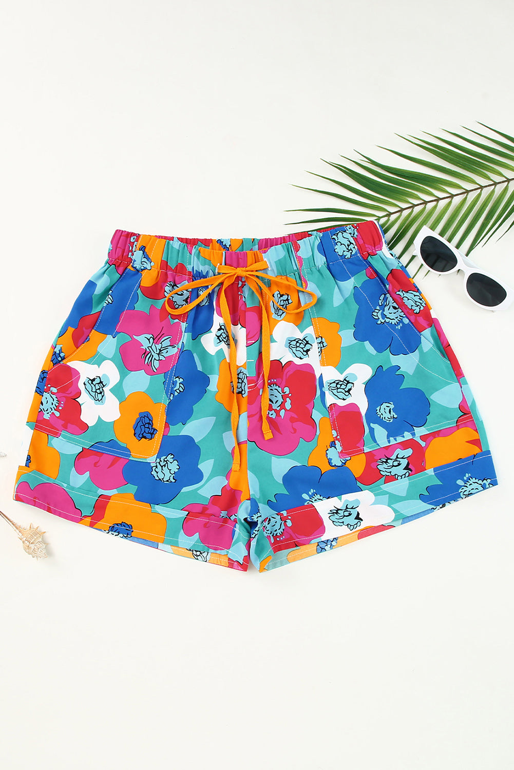 Buy Drawstring Printed High Waist Shorts by Faz