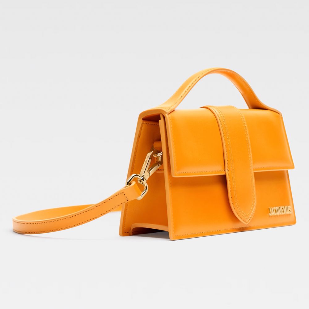 Orange Leather Crossbody Bag