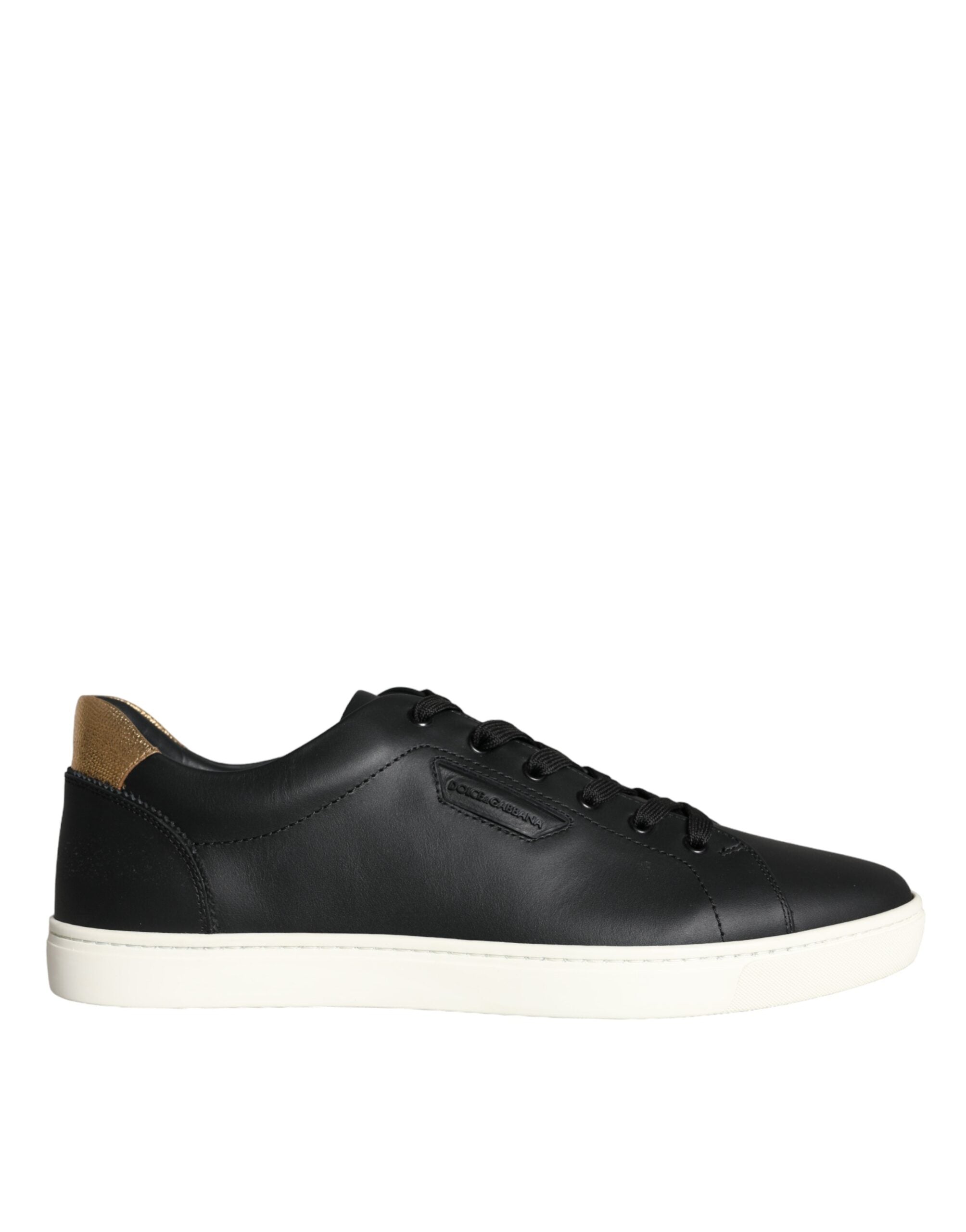 Black Leather Portofino Low Top Sneakers Shoes