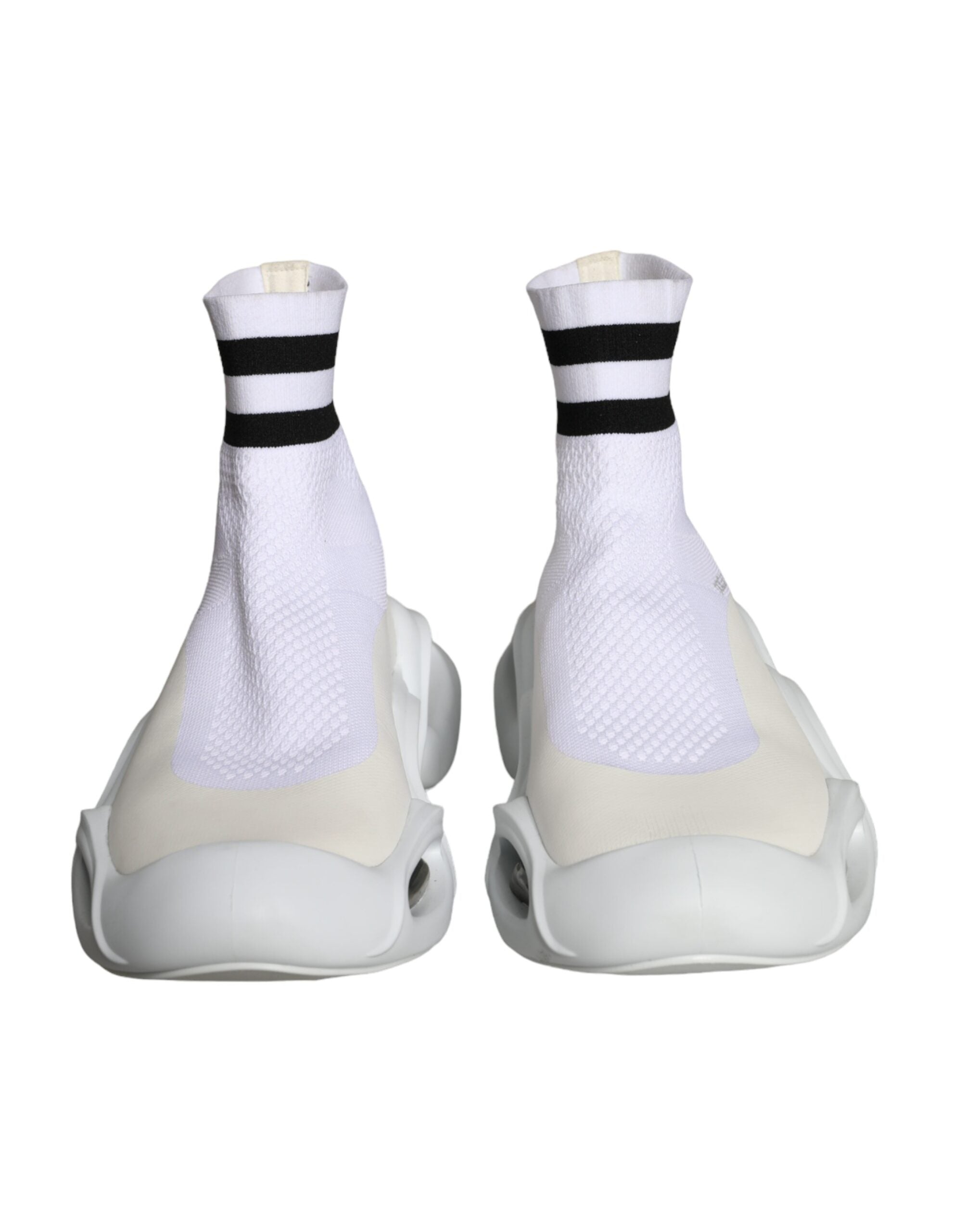 White Black Slip On Wave Socks Sneakers Shoes