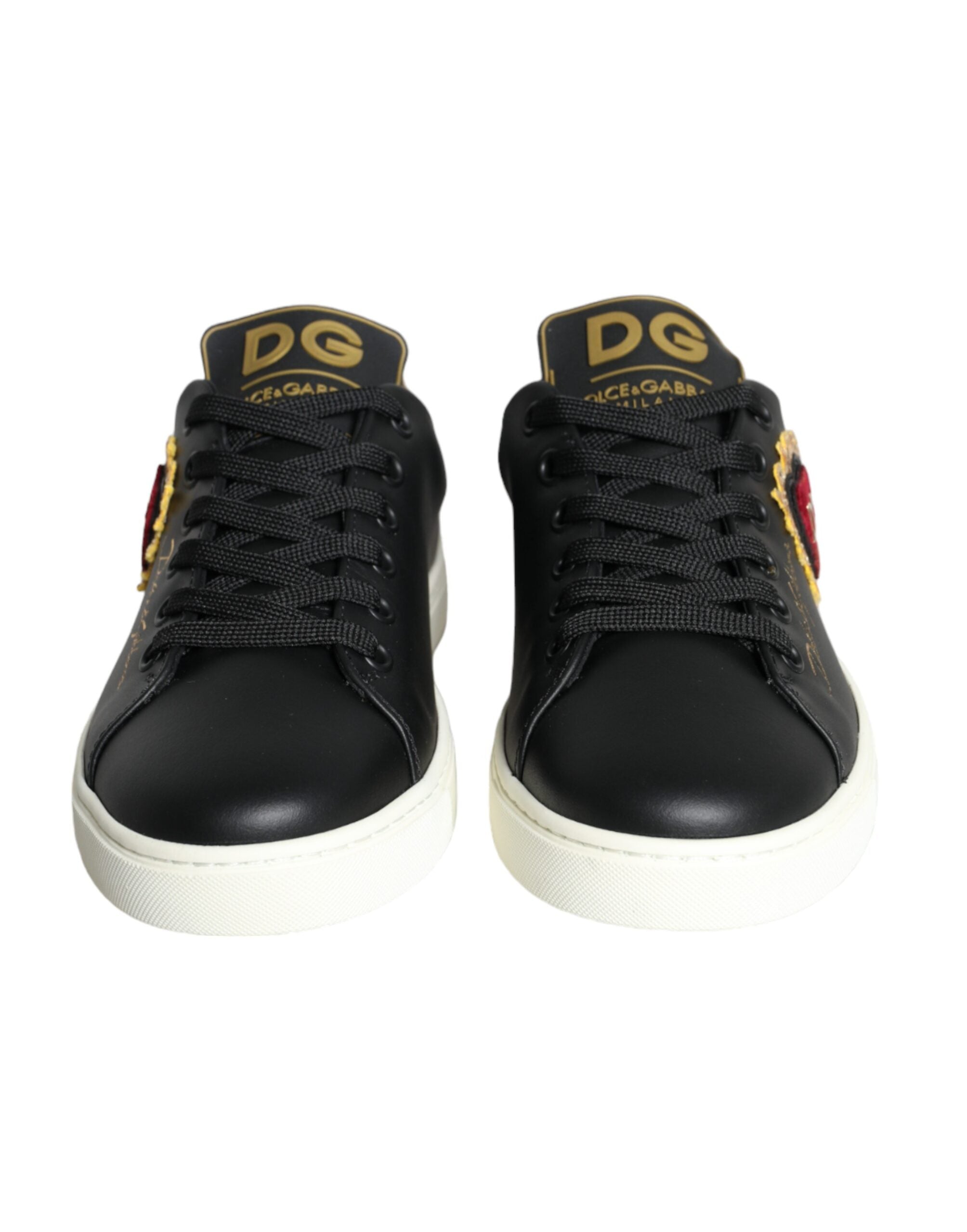 Black Portofino Sacred Heart Sneakers Shoes