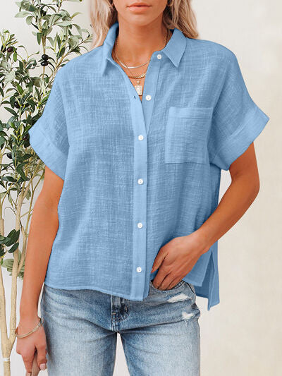 Buy Button Up Short Sleeve Shirt by T@D