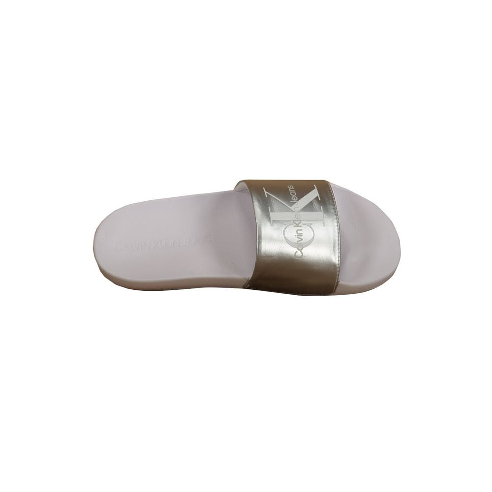 Silver Polyester Sandal