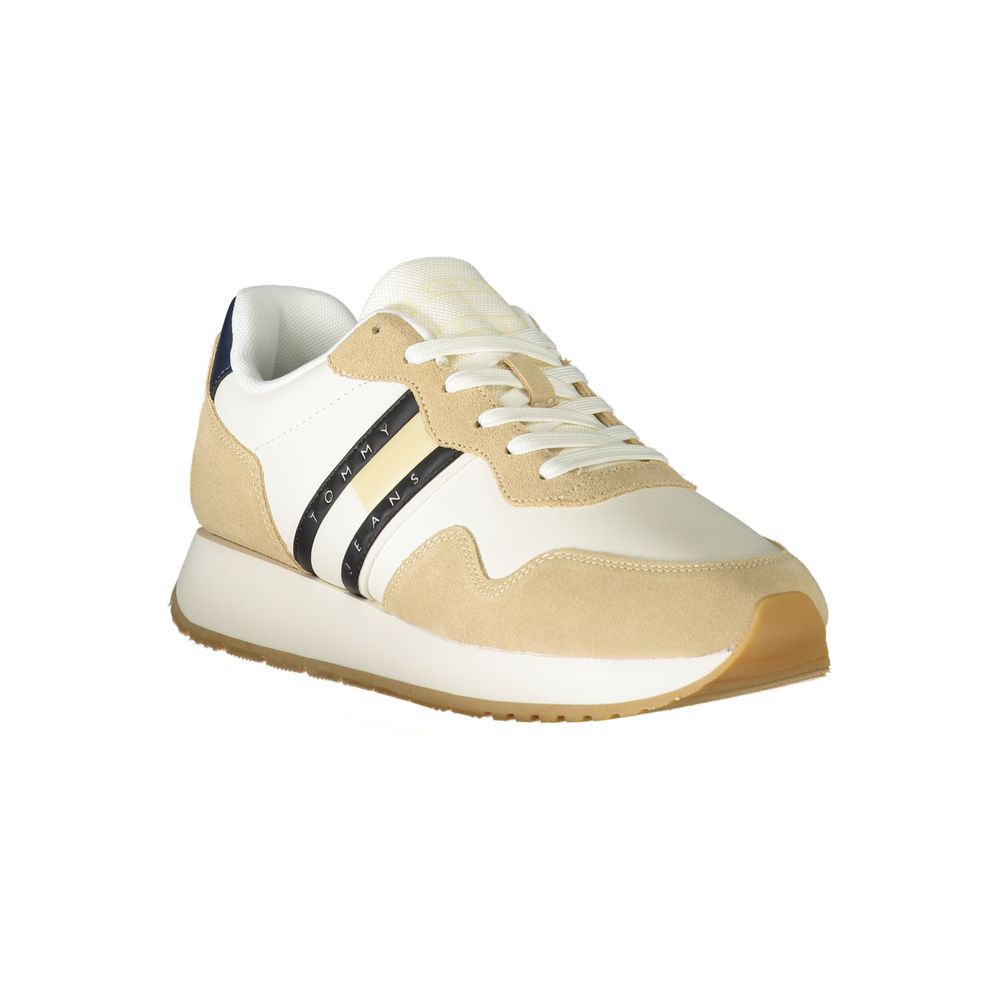 Beige Leather Men Sneaker