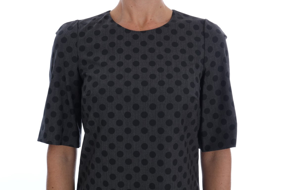 Buy Elegant Polka Dot Wool Blend Dress by Dolce & Gabbana