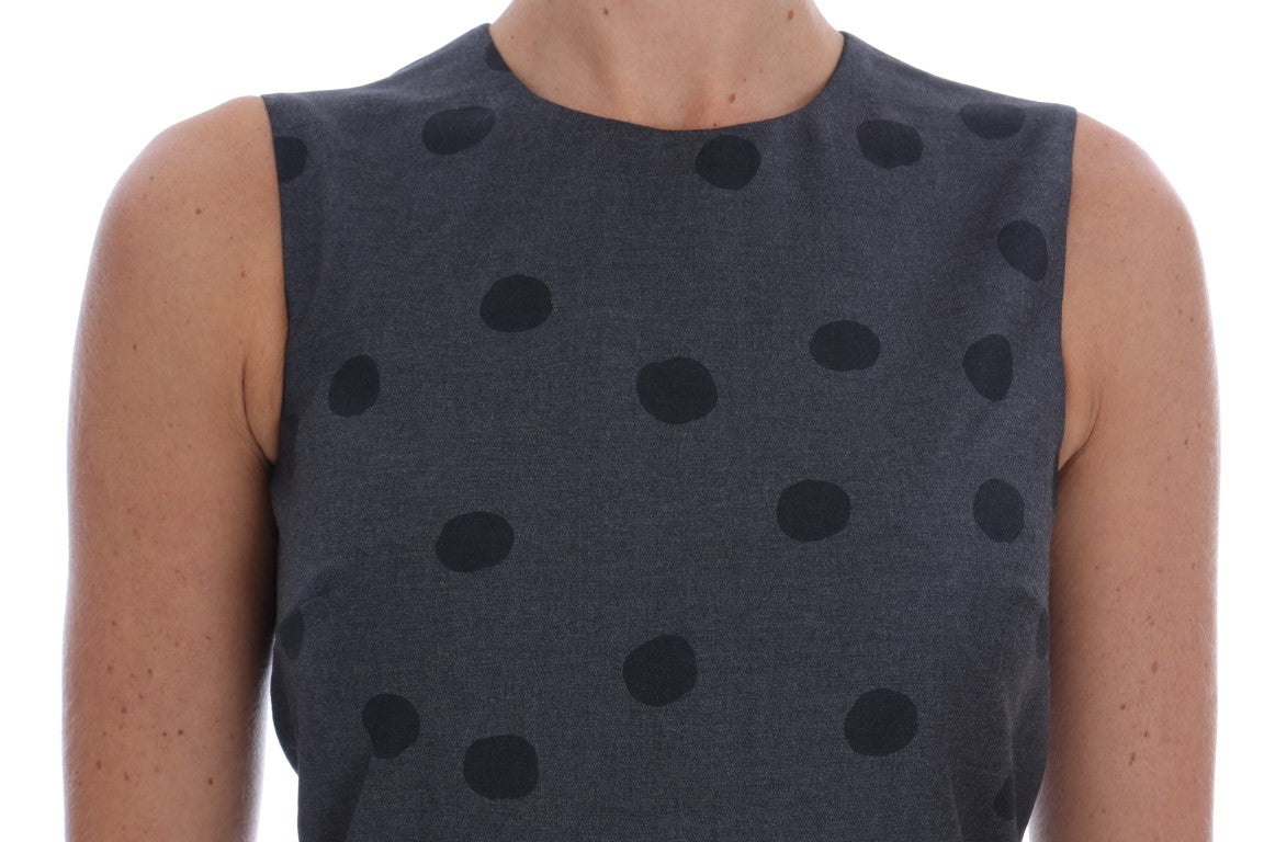 Buy Chic Sleeveless Polka Dotted Wool Dress by Dolce & Gabbana