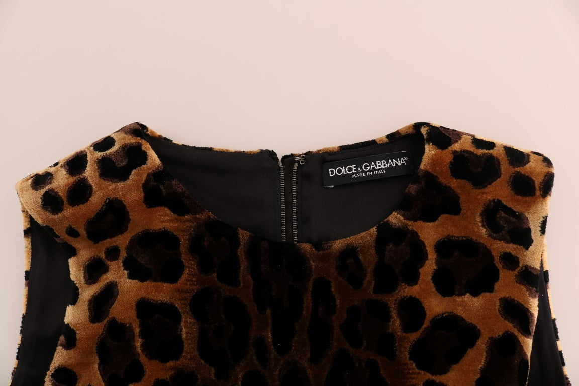 Buy Sleeveless Leopard Mini Sheath Dress by Dolce & Gabbana