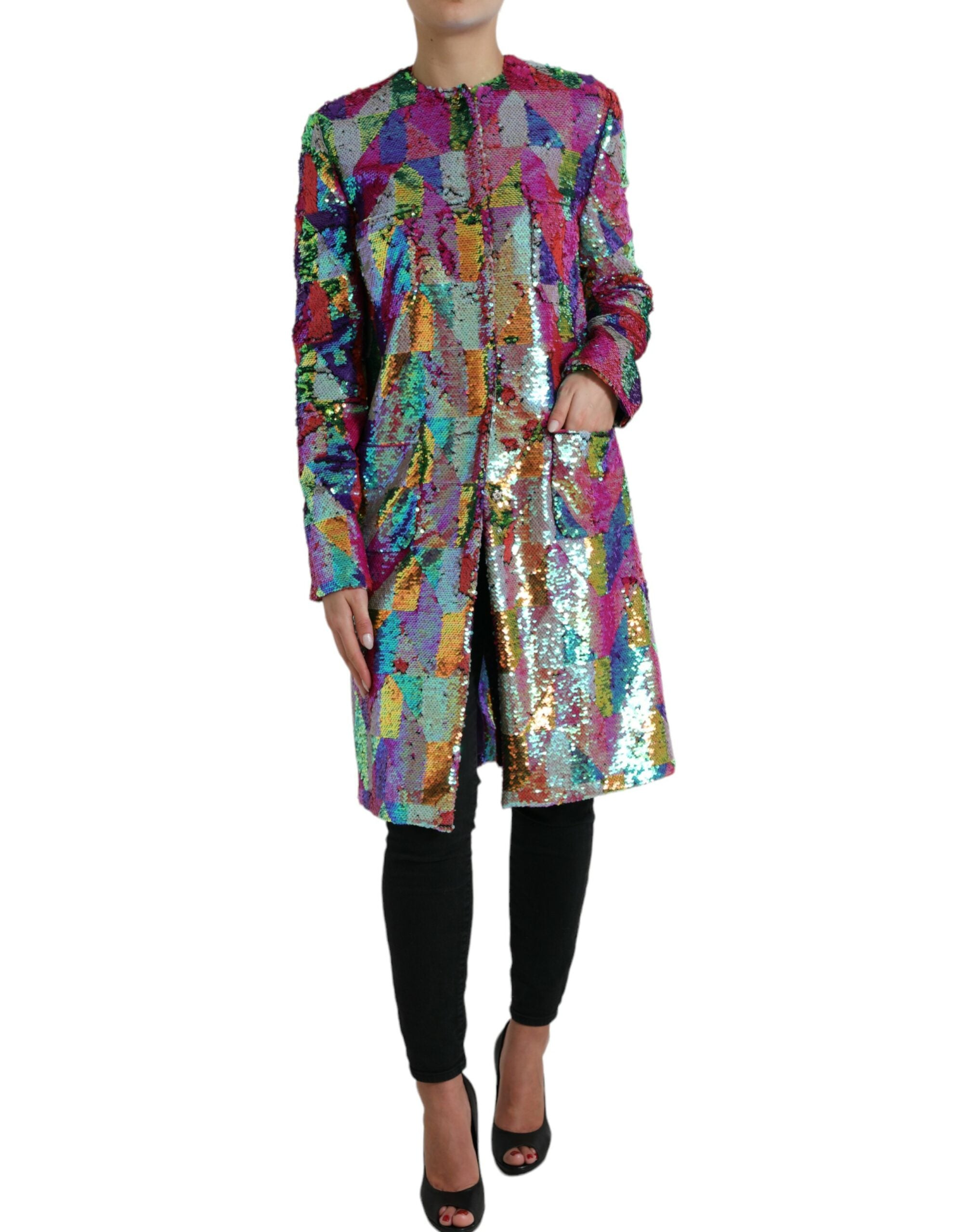 Multicolor Sequined Long Jacket