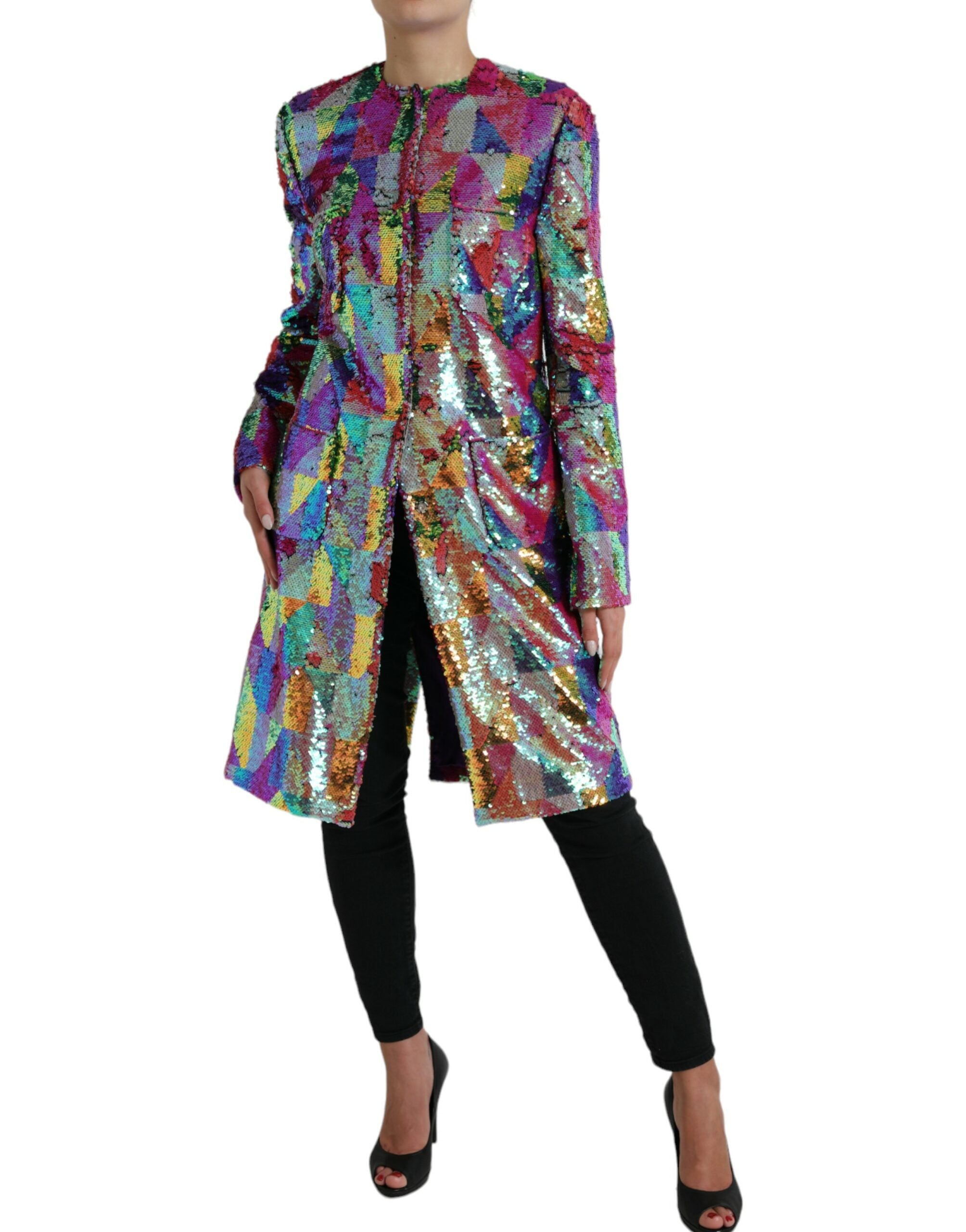Multicolor Sequined Long Jacket