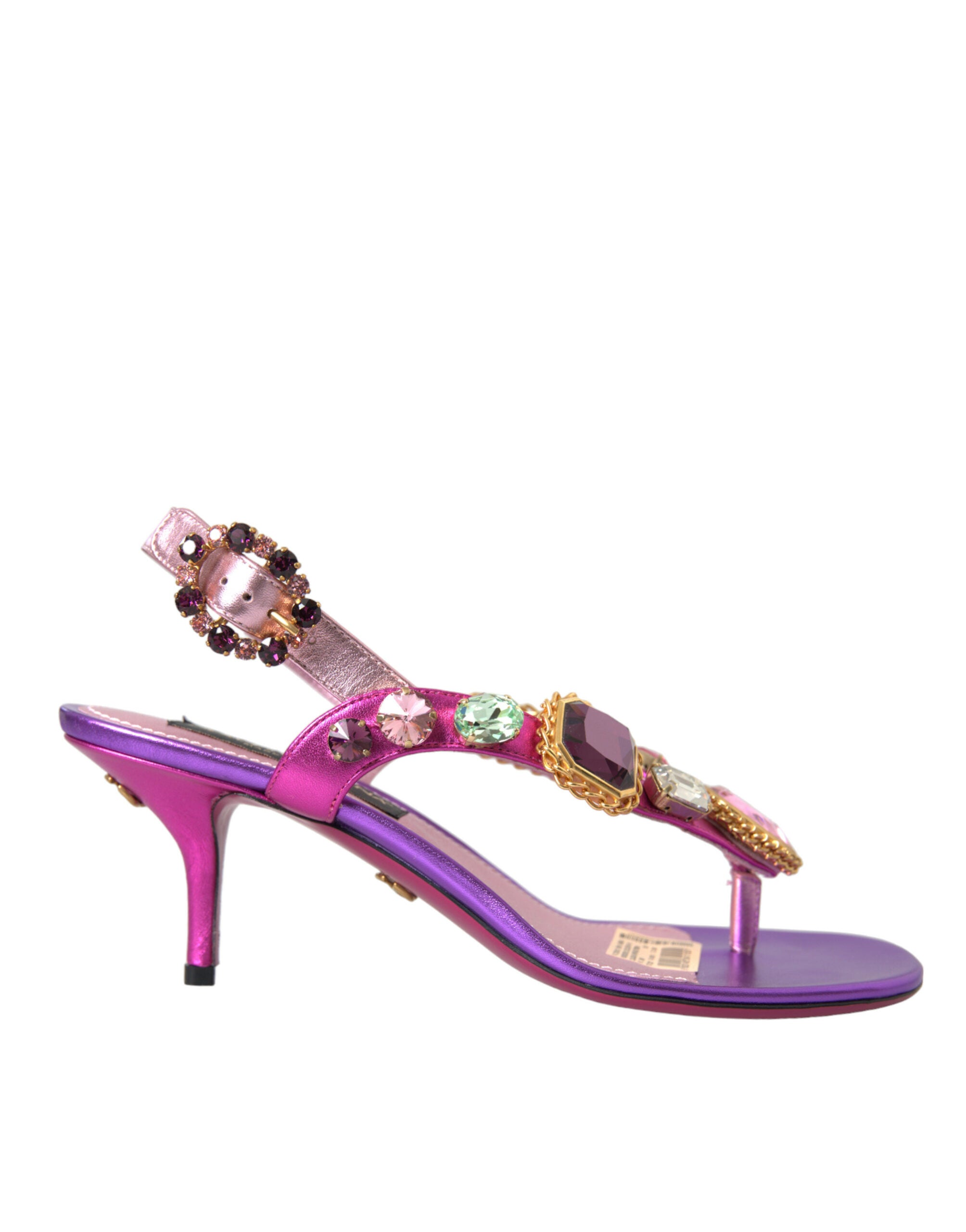 Multicolor Crystals Slingback Sandals Shoes