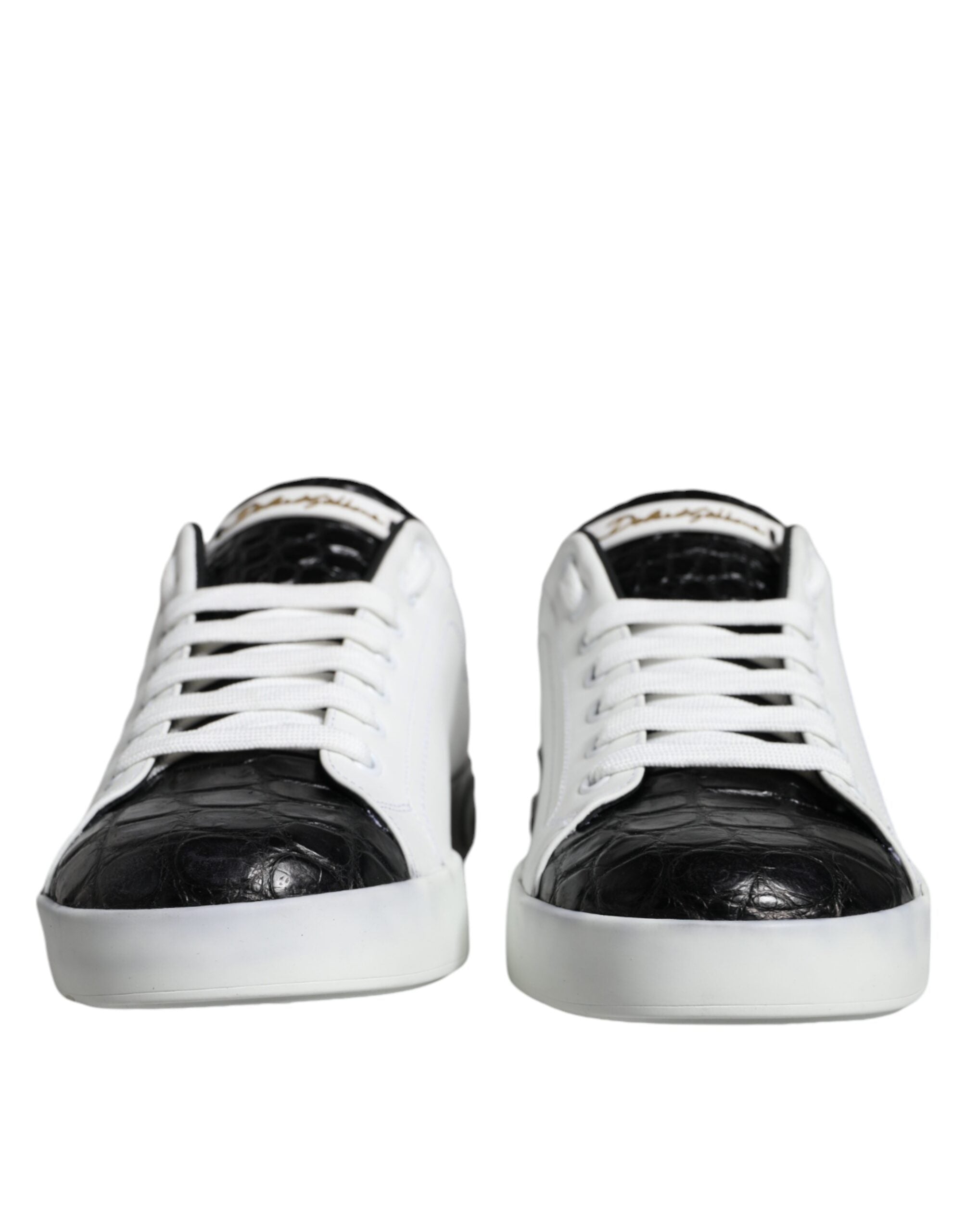 Black Leather Logo Portofino Sneaker Shoes