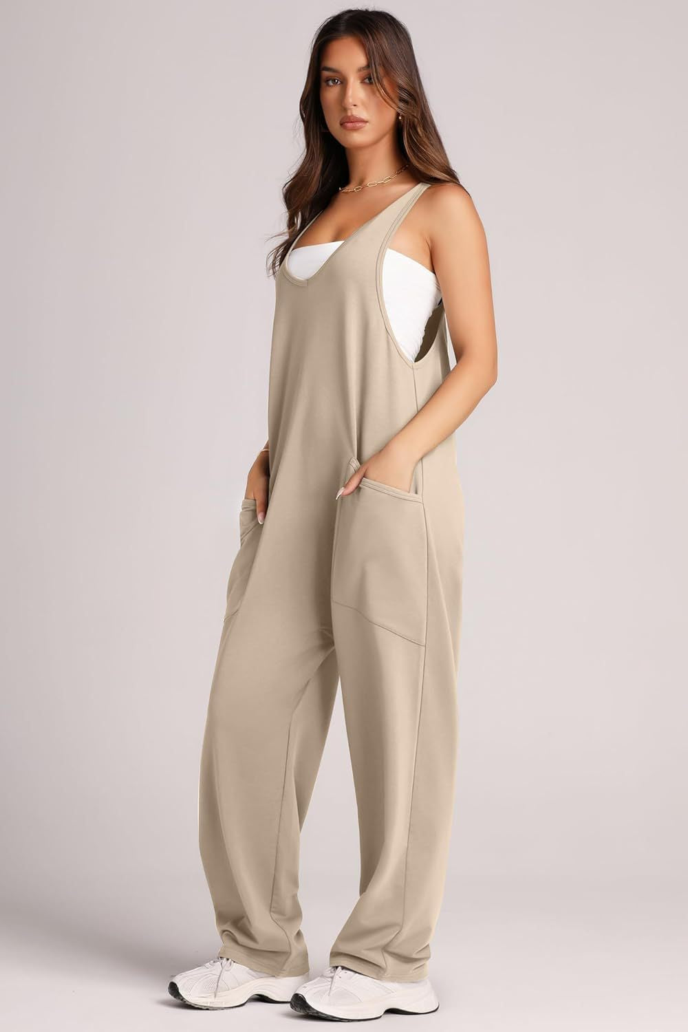 Buy V-Neck Wide Strap Overalls by Faz