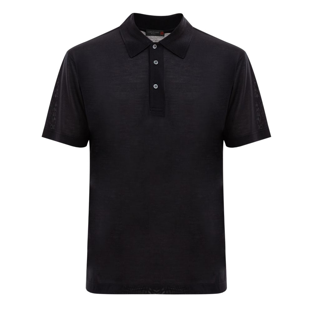 Black Silk Polo Shirt