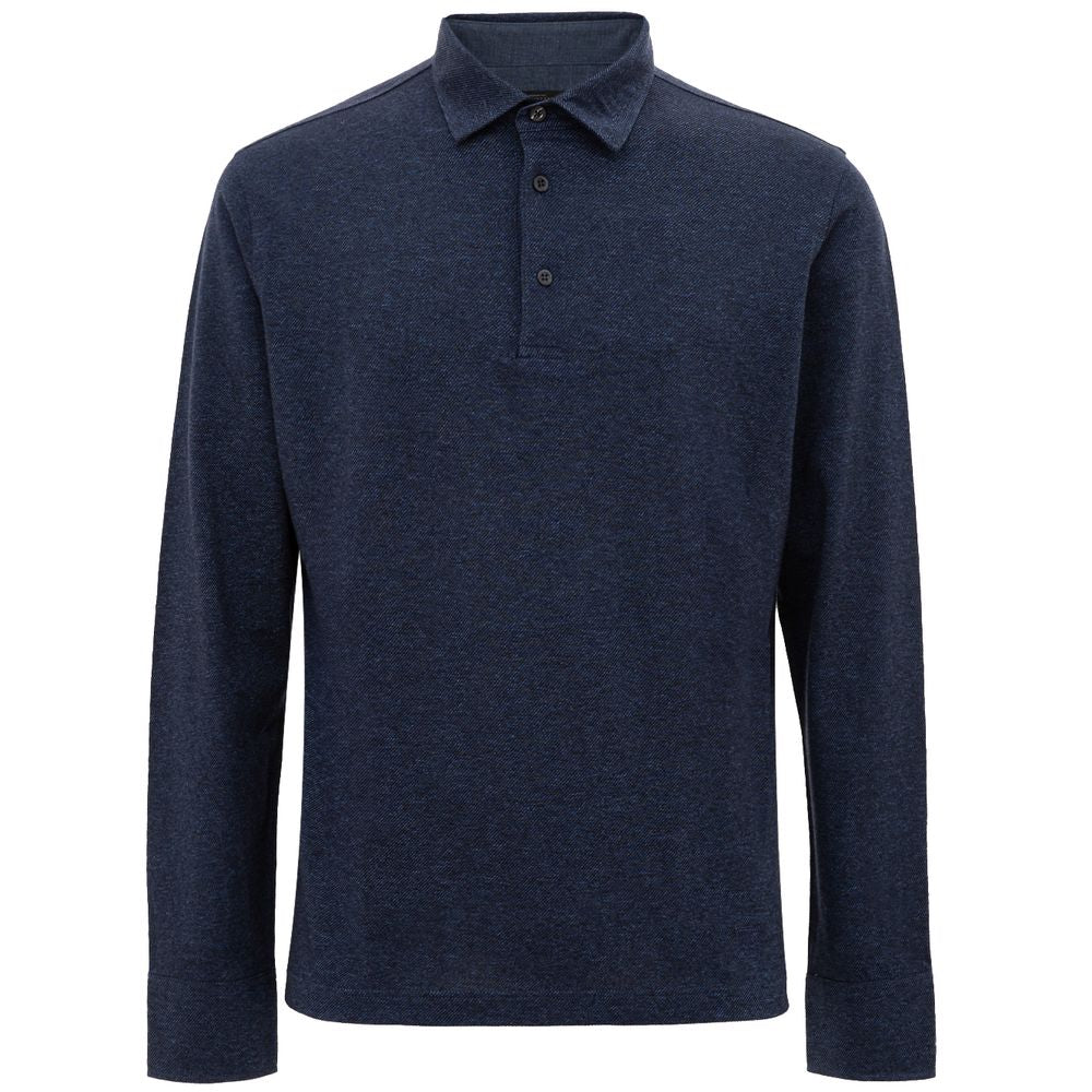 Blue Cotton Polo Shirt