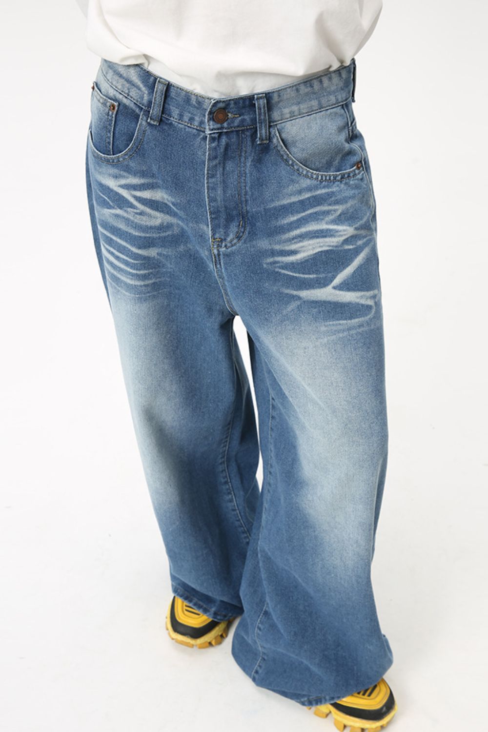 Buy Wide Leg Jeans with Pockets by Faz