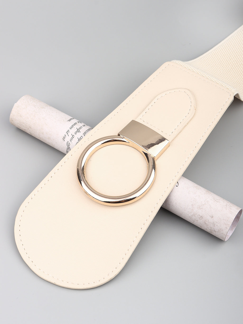 Buy PU Elastic Wide Belt with Alloy Buckle by Faz