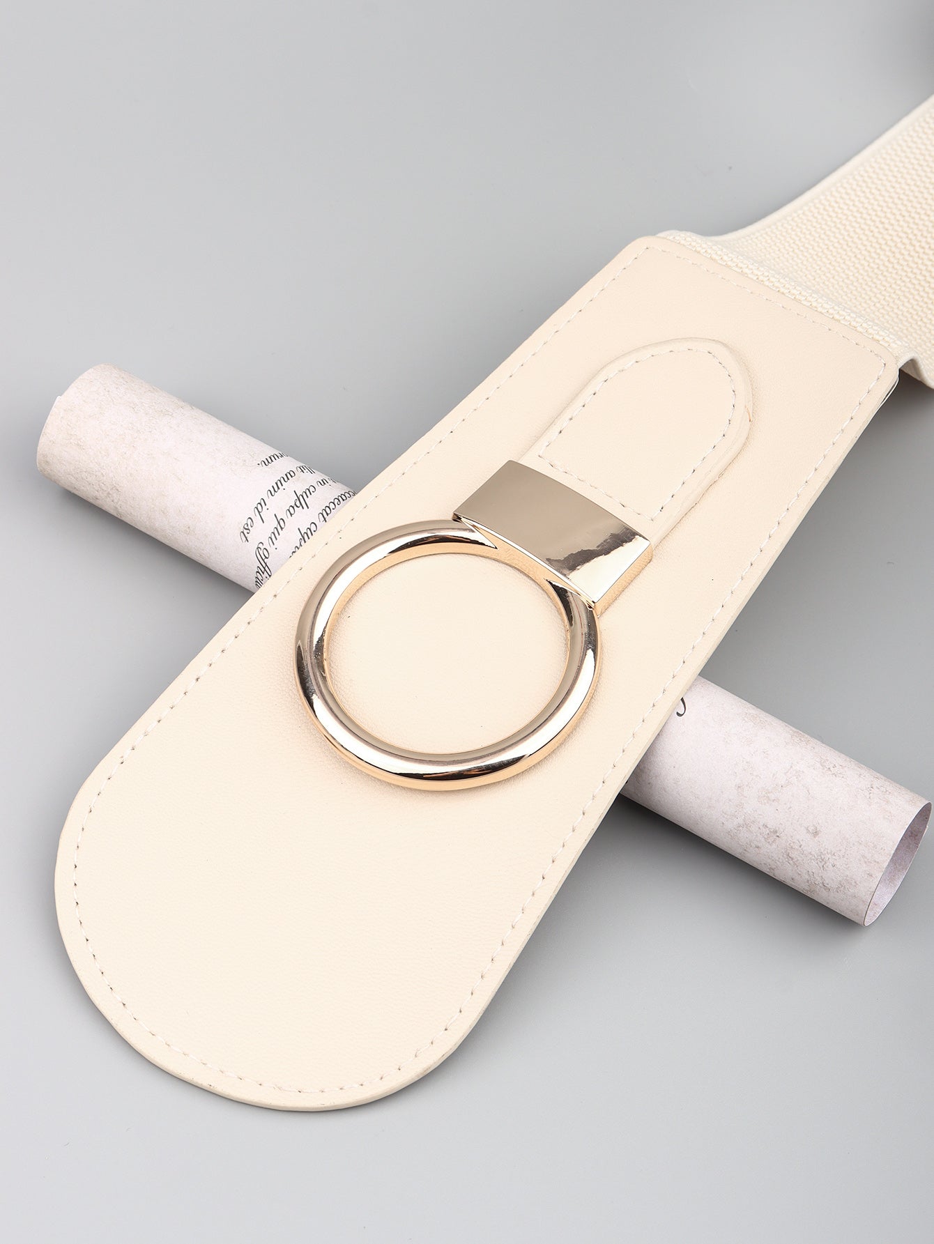 Buy PU Elastic Wide Belt with Alloy Buckle by Faz