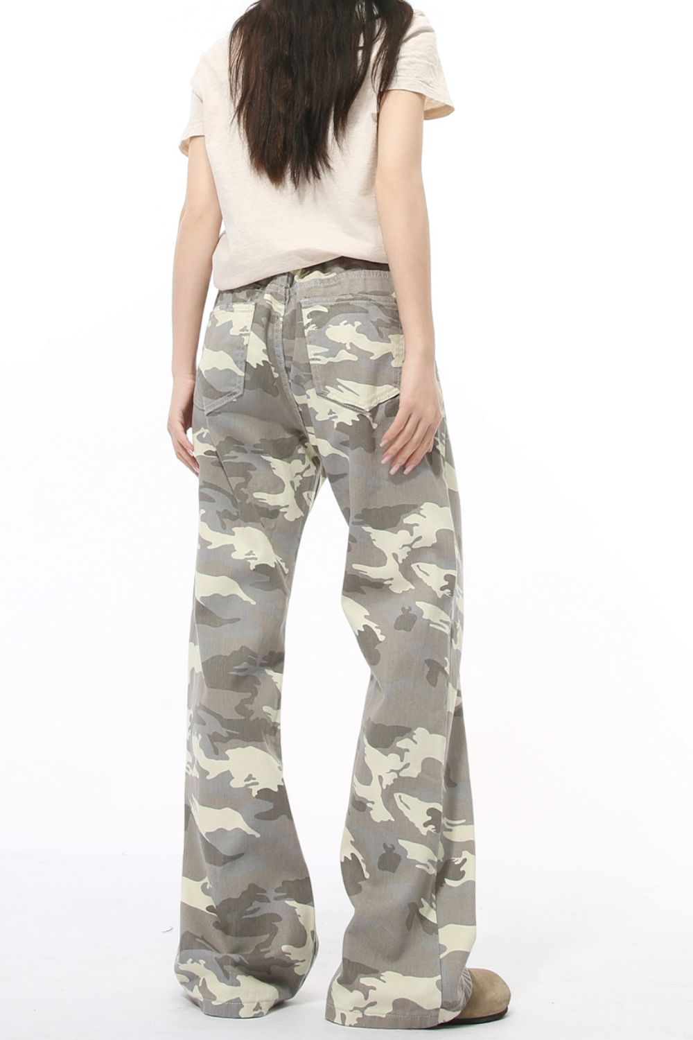 Buy Camouflage Bootcut Jeans with Pockets by Faz