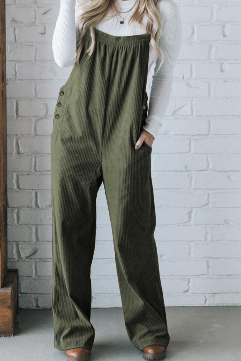 Buy Square Neck Wide Strap Overalls by Faz