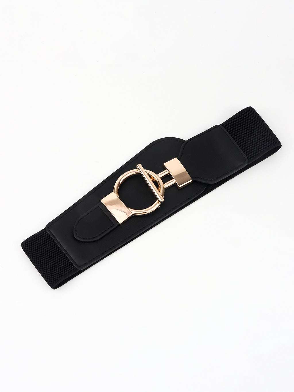 Buy PU Elastic Wide Belt with Alloy Buckle by Faz