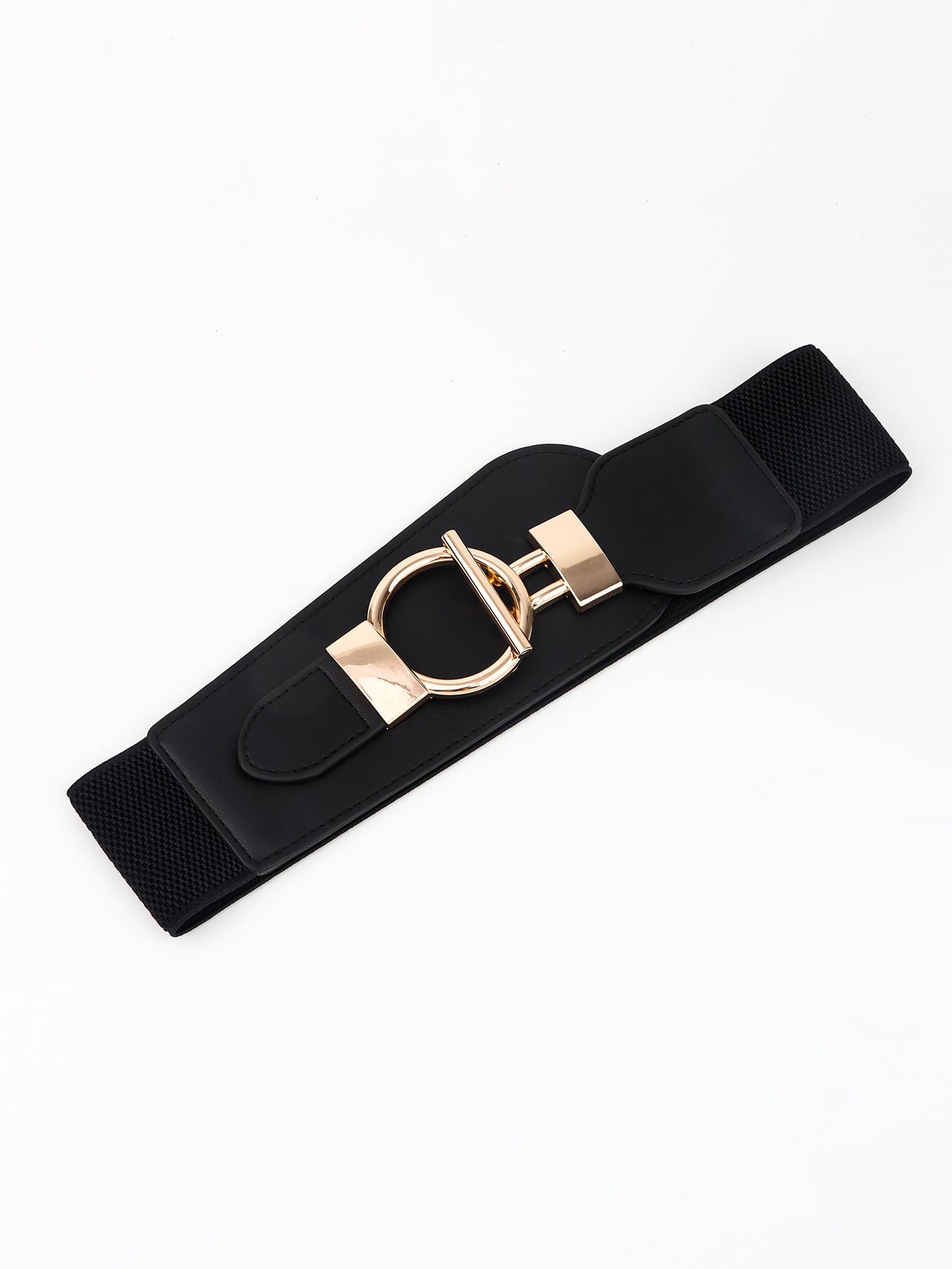 Buy PU Elastic Wide Belt with Alloy Buckle by Faz