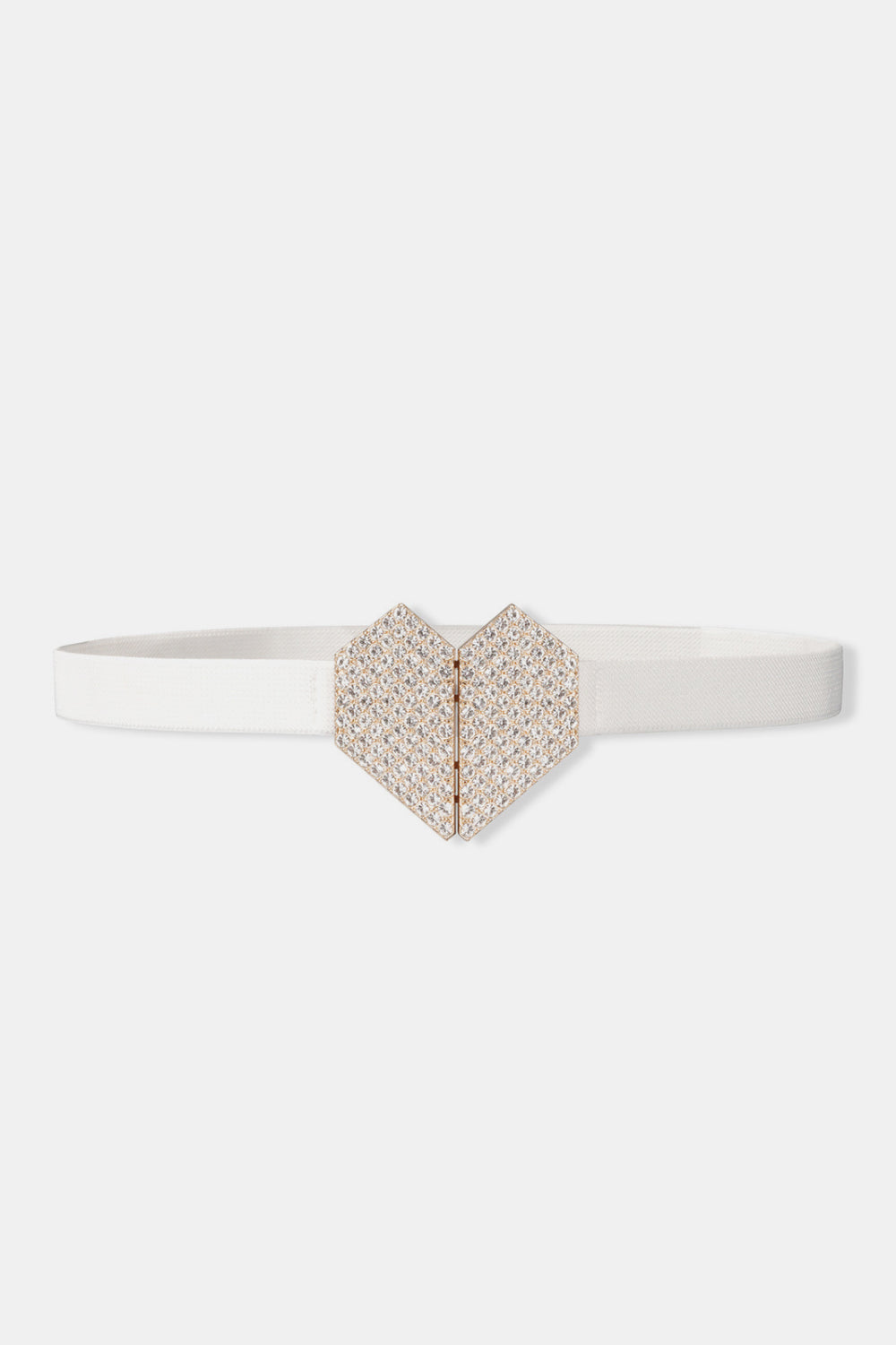 Buy Rhinestone Heart Buckle Elastic Belt by Faz