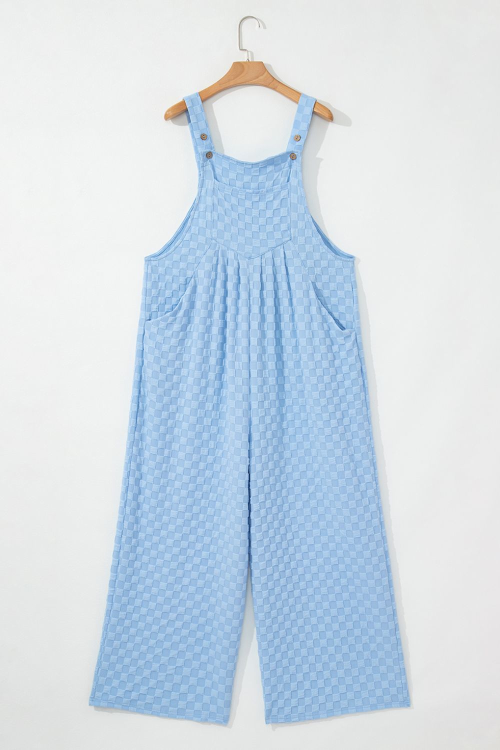 Buy Checkered Pocketed Wide Leg Overalls by Faz