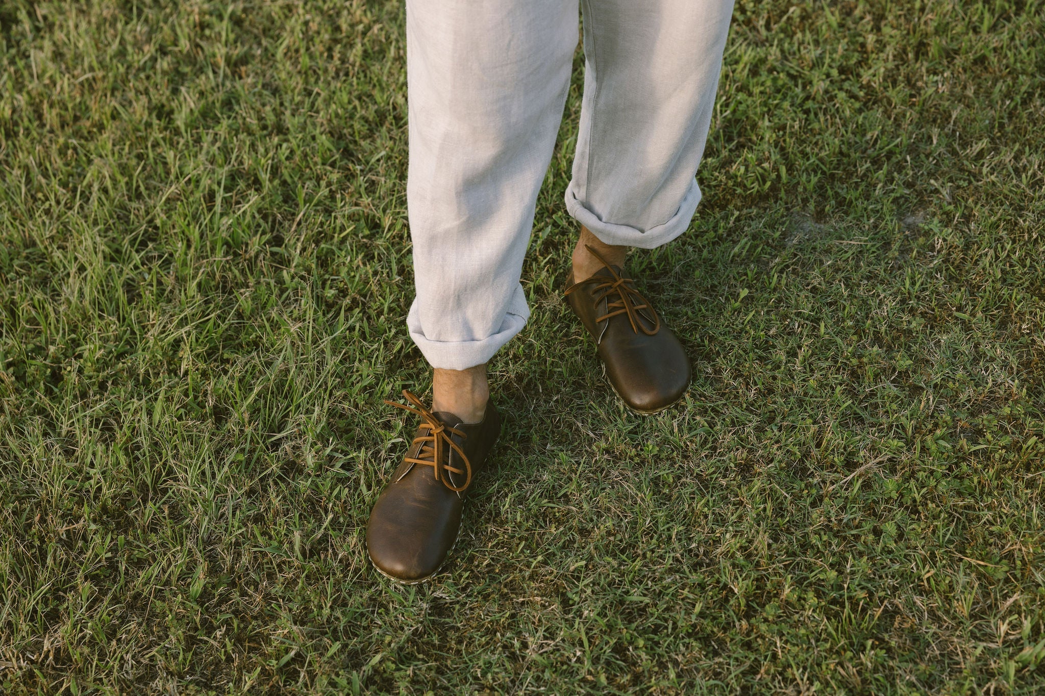 Buy Men's Barefoot Grounding Lace Up Shoe / Coffee by Raum