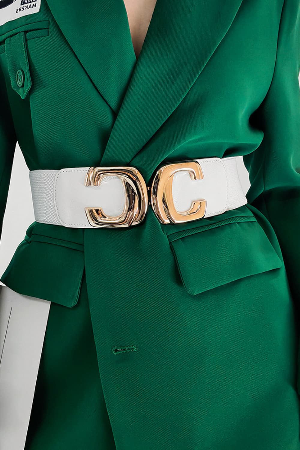 Buy Zinc Alloy Buckle Elastic Wide Belt by Faz