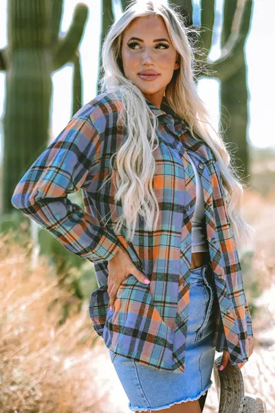 Buy Plaid Collared Neck Long Sleeve Shirt by SYNZ