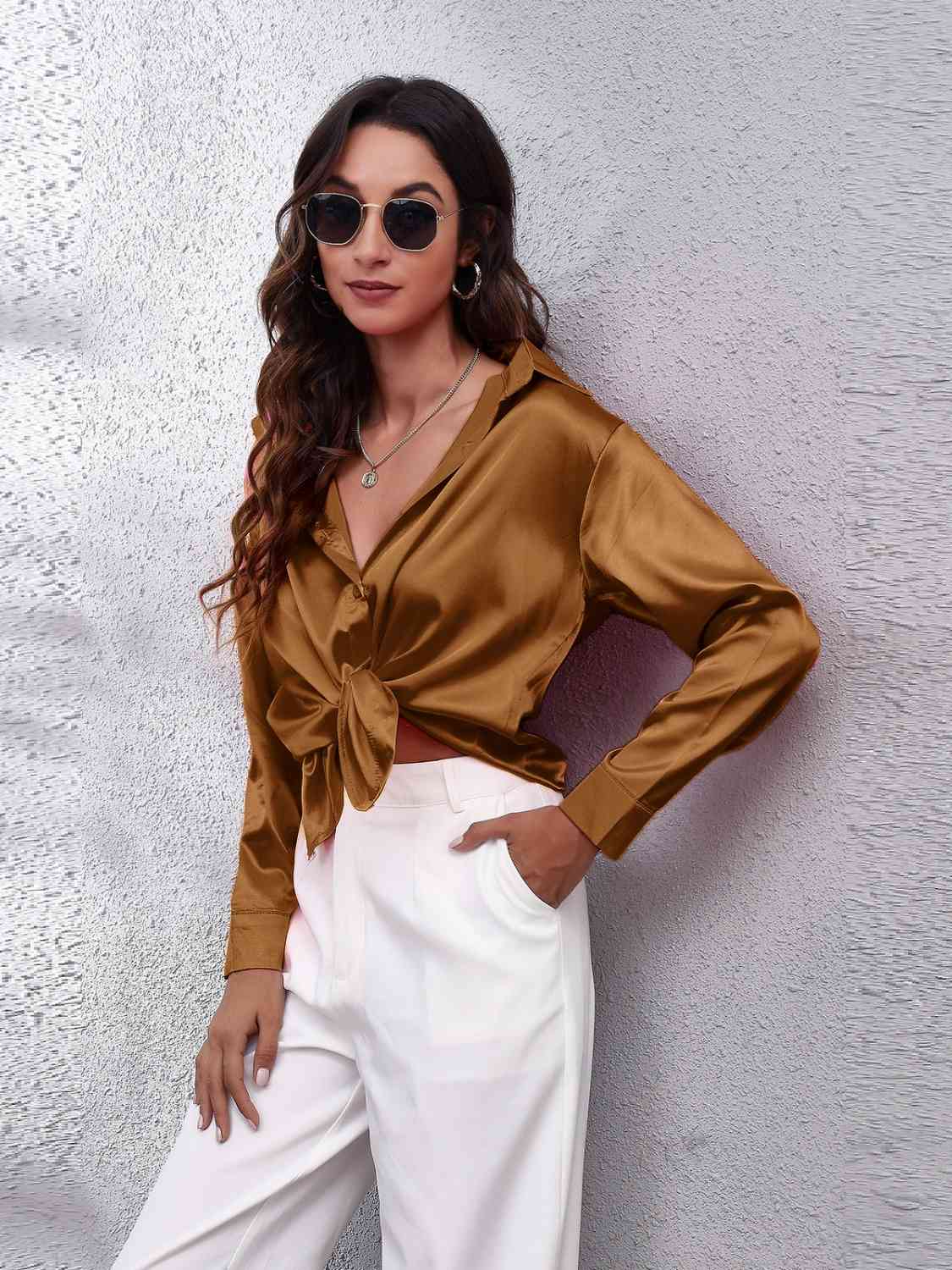 Buy Collared Neck Buttoned Long Sleeve Shirt by B&S