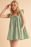 Buy Ruffled Cap Sleeve Cotton Tunic Mini Dress by Faz