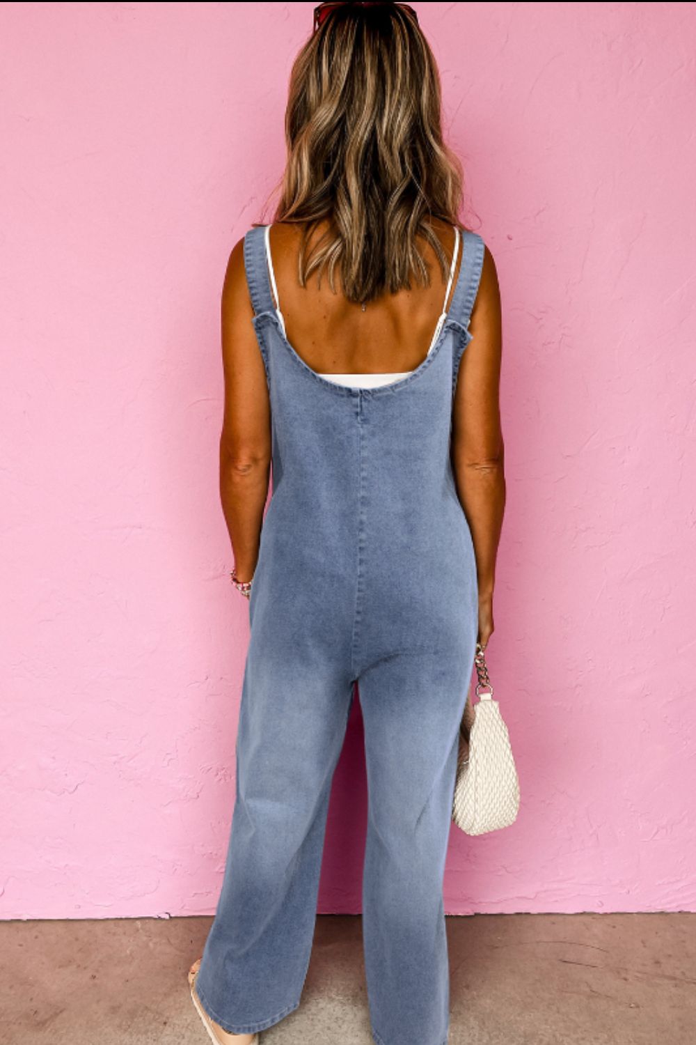 Buy Wide Strap Denim Overalls with Pockets by Faz