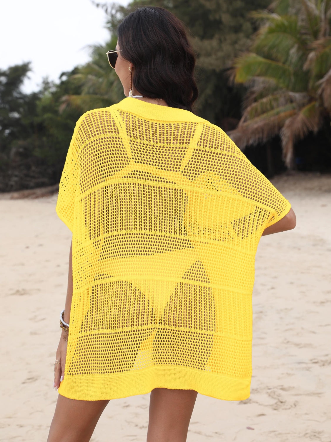 Buy Hollow Out Collared Neck Cover-Up by Faz