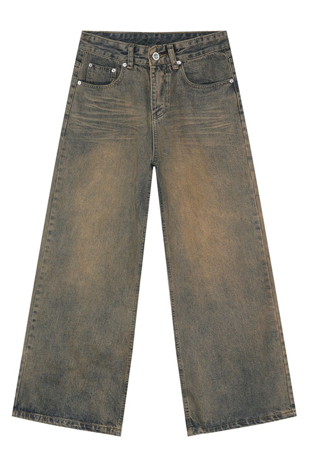 Buy Washed Cat Whisker Straight Leg Jeans by Faz