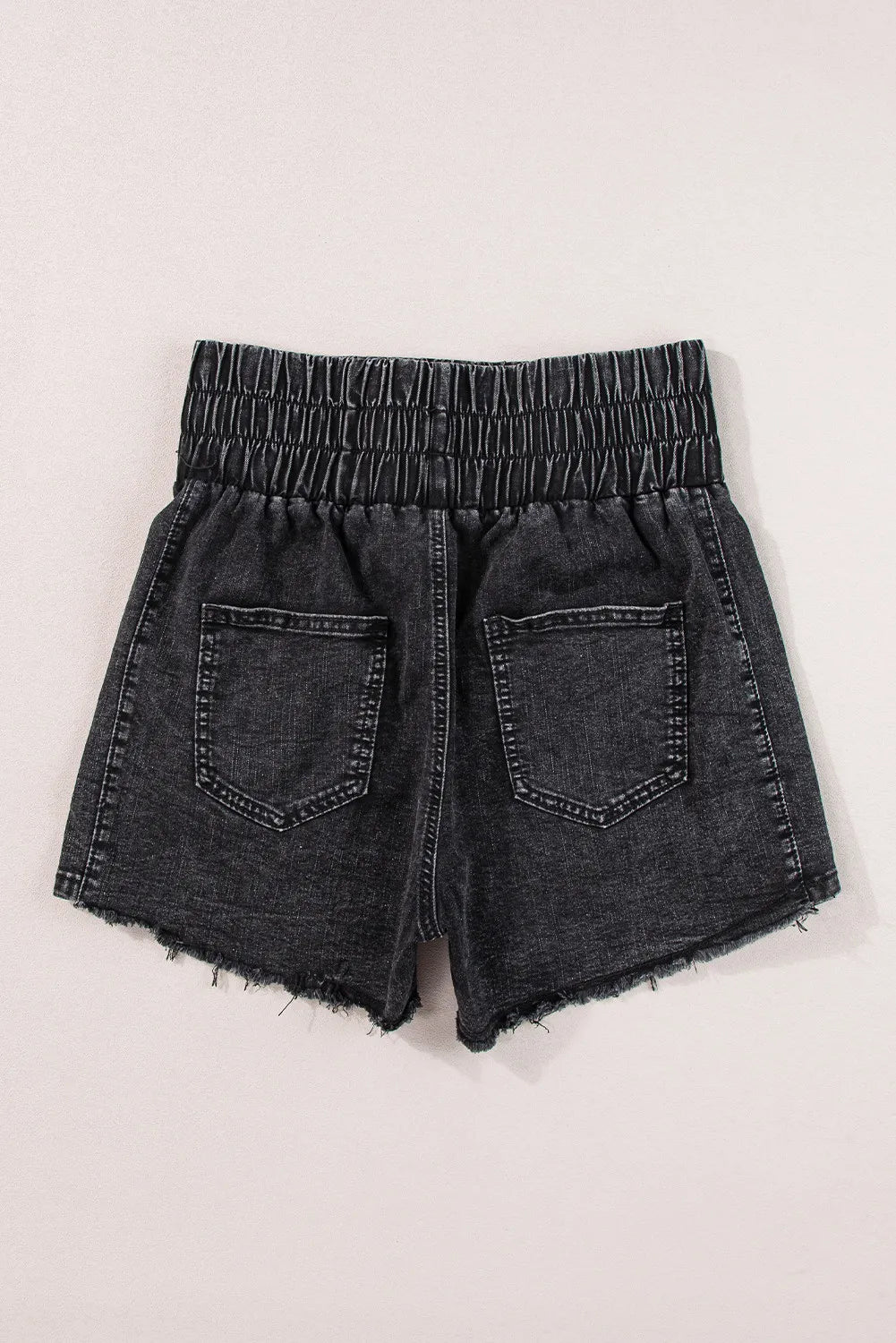 Buy High Waist Raw Hem Denim Shorts by Faz