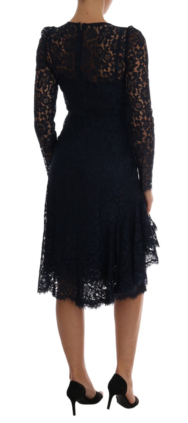 Buy Elegant Floral Lace A-Line Dress by Dolce & Gabbana