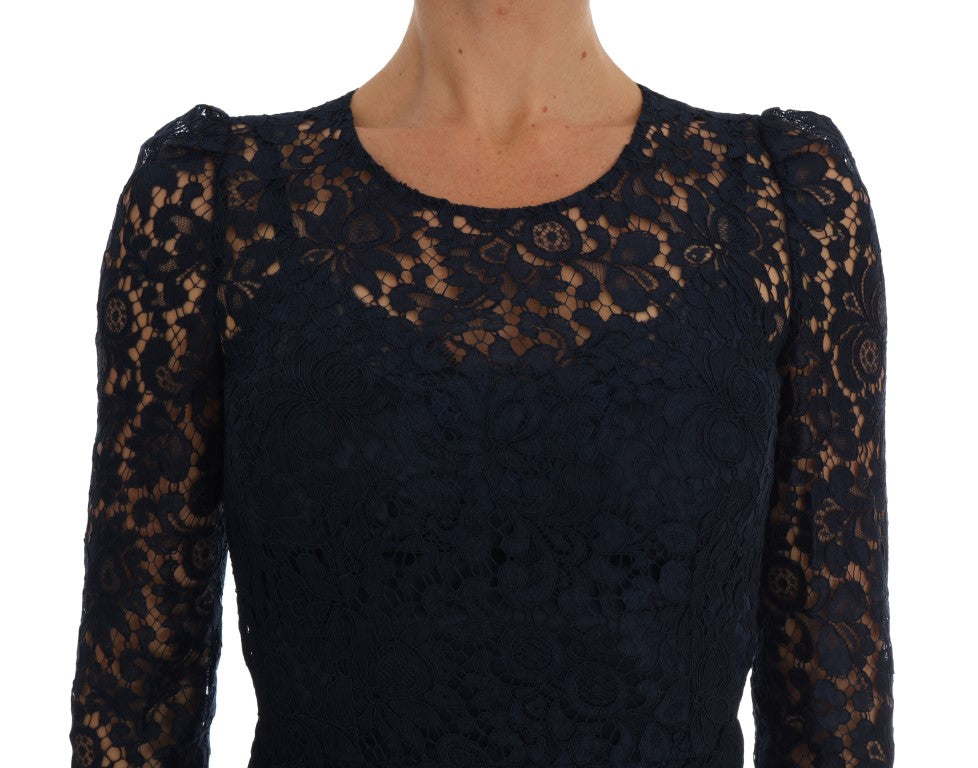 Buy Elegant Floral Lace A-Line Dress by Dolce & Gabbana