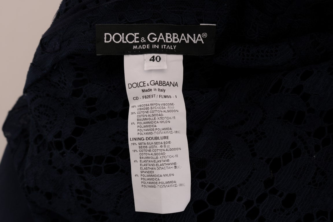 Buy Elegant Floral Lace A-Line Dress by Dolce & Gabbana