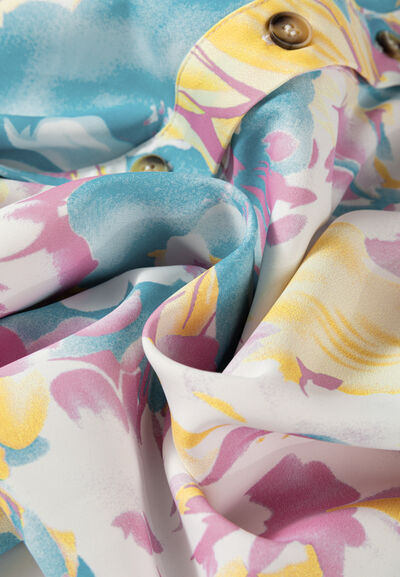 Buy Printed Button Down Lantern Sleeve Shirt by SYNZ