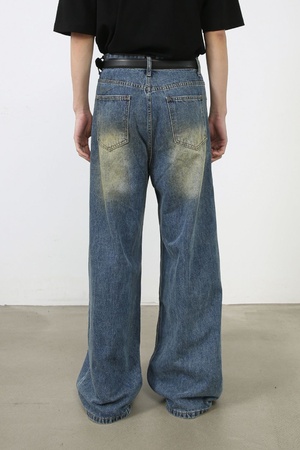 Buy Men's Washed Wide Leg Jeans by Faz