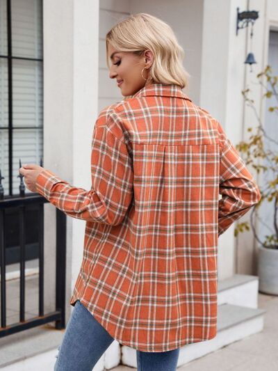 Buy Plaid Button Up Long Sleeve Shirt by Mandy