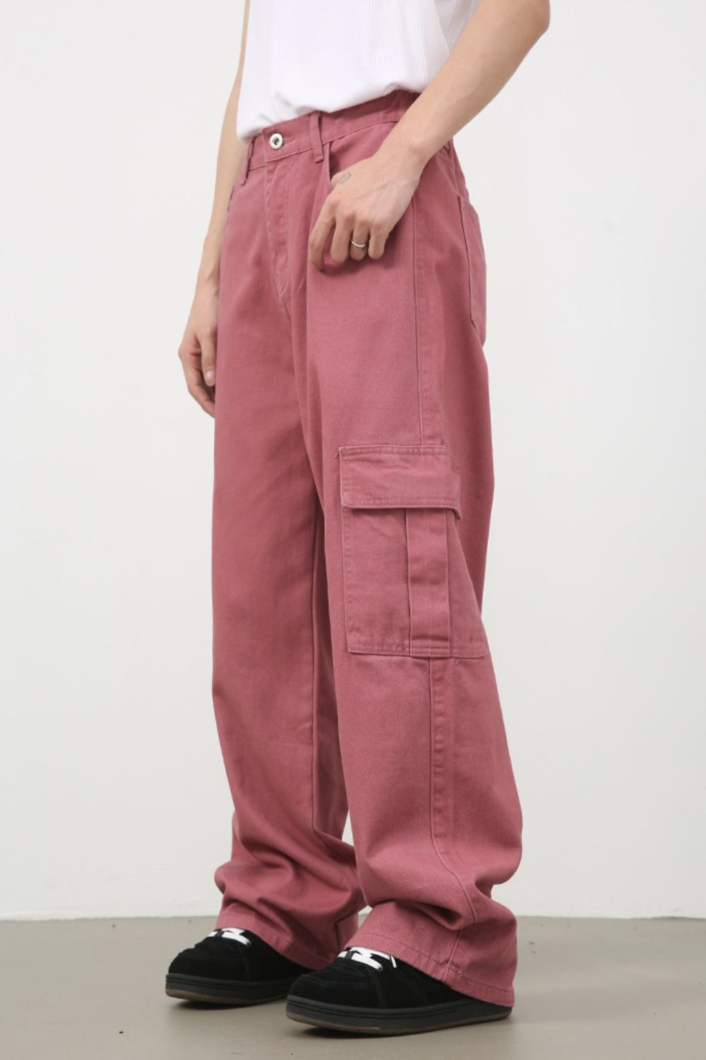 Buy Men's Mid Rise Jeans with Cargo Pockets by Faz