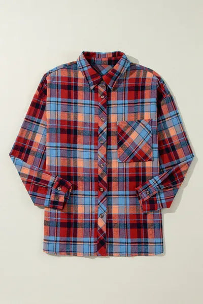 Buy Plaid Collared Neck Long Sleeve Shirt by SYNZ