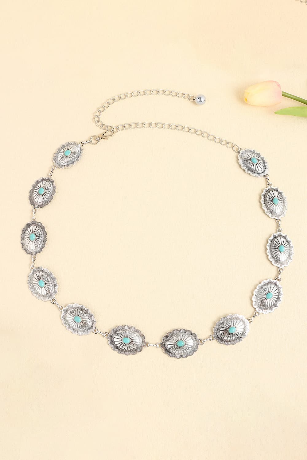 Buy Vintage Turquoise Alloy Belt by Faz